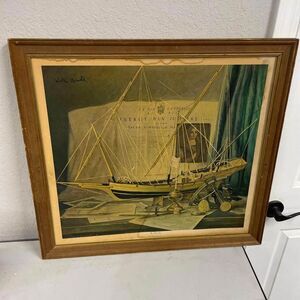 VTG Walter Benoldi The Old Ship Print Art Extrait D’un Judgment Framed 24.5x22.5